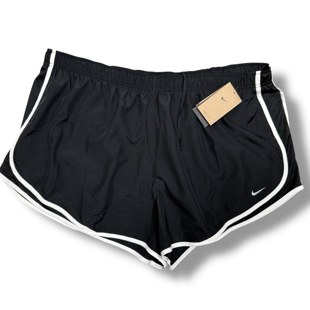 Nike Women Tempo Running Shorts Short Dri-fit Inner Panty Black White , 3X Plus